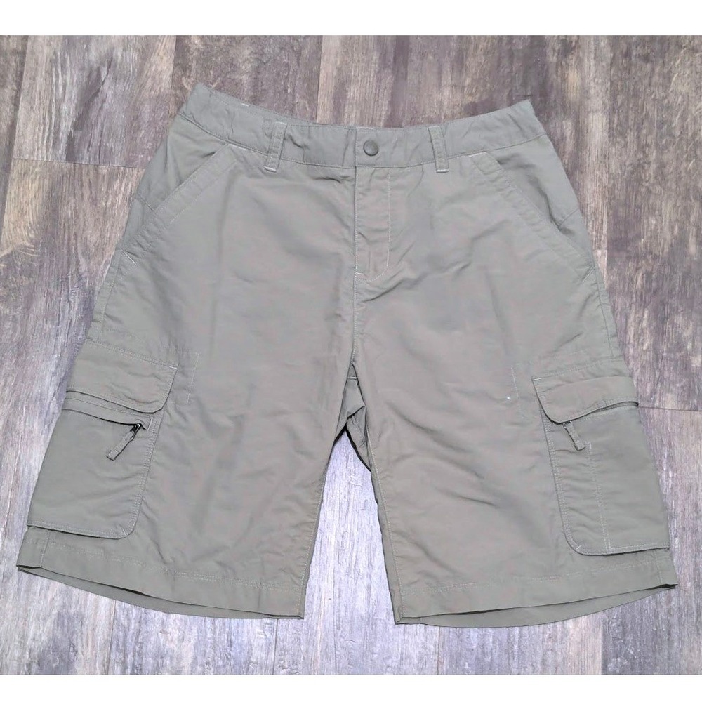 REI Mens Cargo Hiking Shorts Khaki Tan Nylon Lightweight Size 6 Outdoor Utility